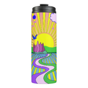 Sommer der Liebe Groovy Psychedelic 60er 70er Thermosbecher