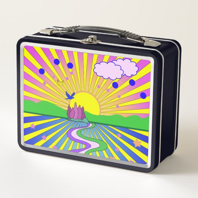 Sommer der Liebe Psychedelic Max 60er Metall Brotdose (Vorderseite)