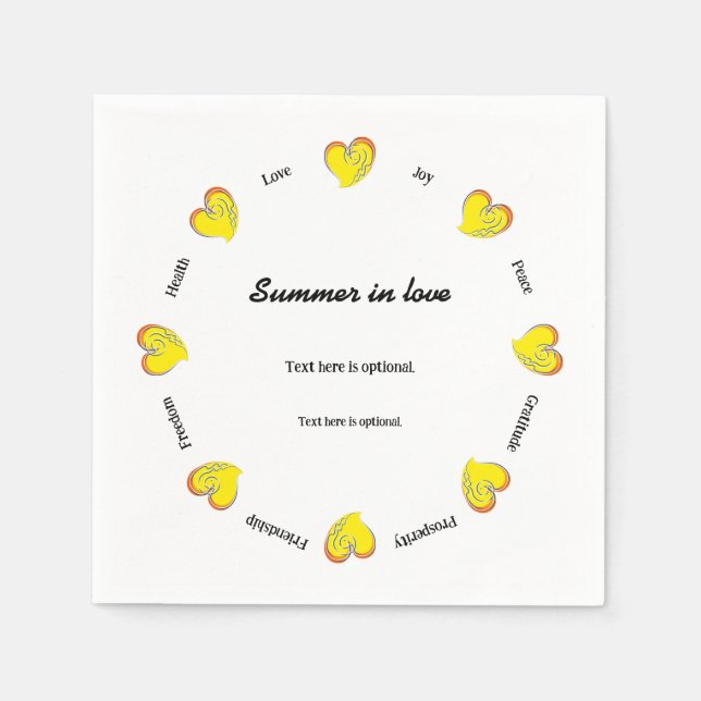 Sommer der Liebe -Strand oder See- Benutzerdefinie Serviette (Vorderseite)