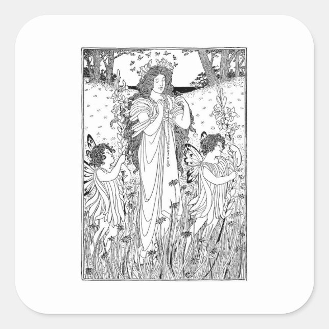 Sommer der Mutter Natur Quadratischer Aufkleber (Vorderseite)