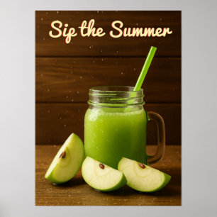Sommer - Die Mauer des grünen Apfelsaftes drucken Poster