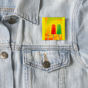Sommer-Eis-Pops-Trio Helle Eis-am-Stiel Button
