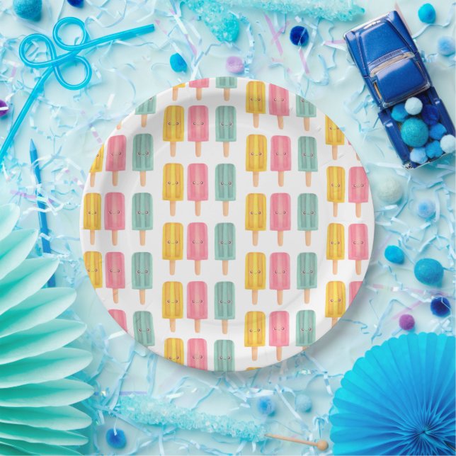 Sommer-Eis-Sticks Pappteller (Party)