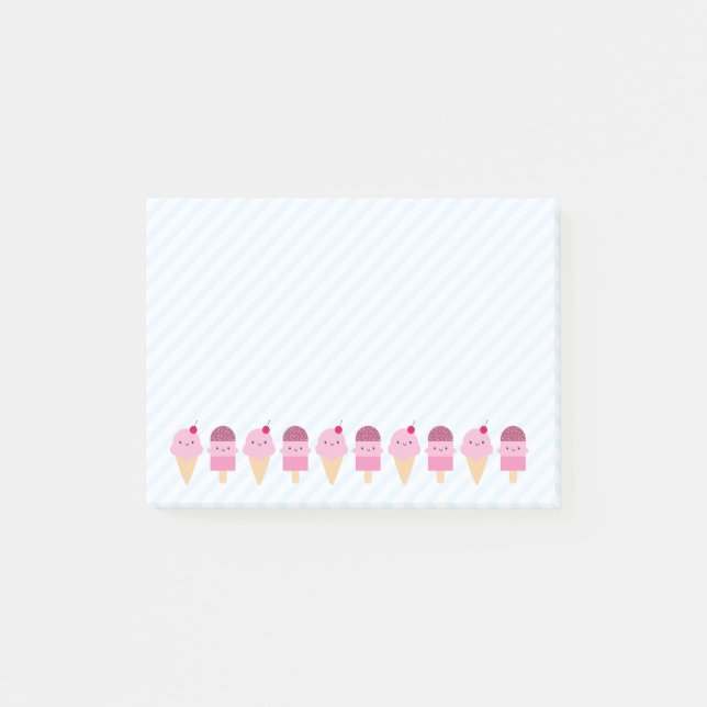 Sommer-Eiscreme-Leckereien Post-it Klebezettel (Vorderseite)