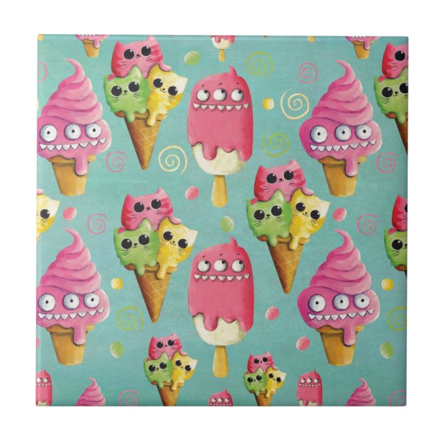 Sommer-Eiscreme-Mischung Fliese (Vorderseite)