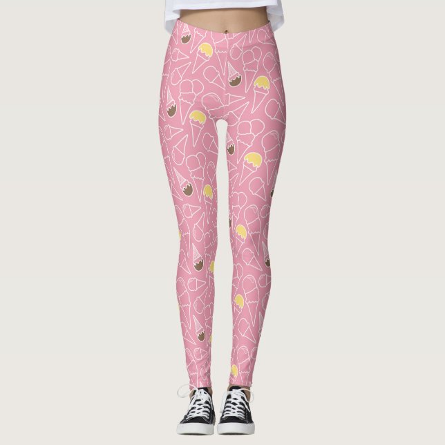 Sommer-Eiscreme-Muster Leggings (Vorderseite)