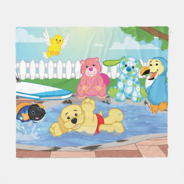 Sommer-Empfindungs-Pool Fleecedecke (Vorderseite (Horizontal))