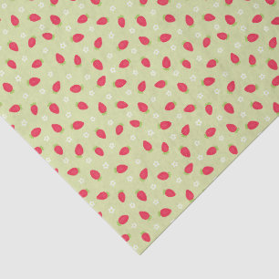 Sommer-Erdbeeren auf Grün (kleine Größe) Seidenpapier