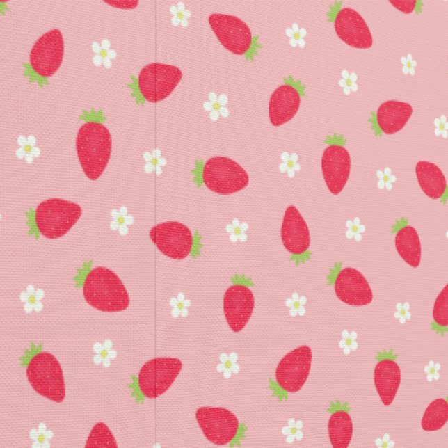 Sommer-Erdbeeren auf Rosa (kleine Größe) Tapete (Naht)