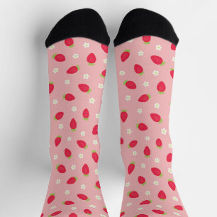 Sommer-Erdbeeren (großformat) Pink Socken