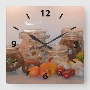 Sommer Ernte Zwei Quadratische Wanduhr
