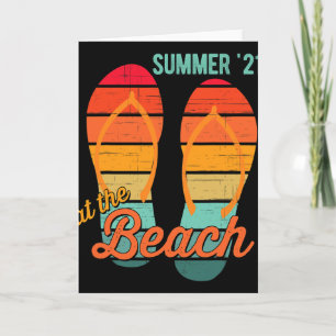 Sommer-Familien-Strand-Ozean-Urlaub passende Flip Karte