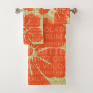 Sommer fasst Cocktails und Hibiskus - Orange ab Badhandtuch Set