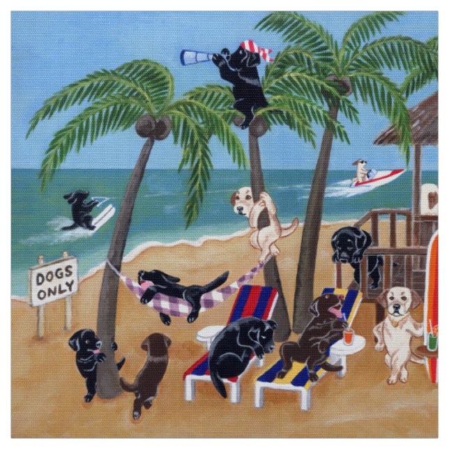 Sommer-Ferien Labradors Malerei Stoff (Muster)