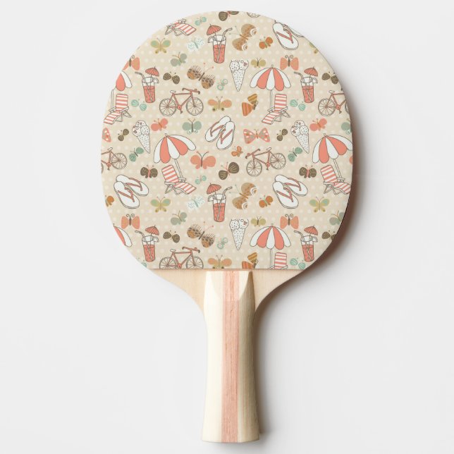 Sommer-Ferien-Muster Tischtennis Schläger (Vorderseite)