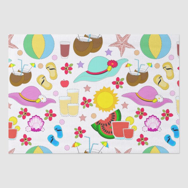 Sommer-Ferien Seidenpapier (Vorderseite)