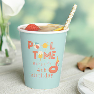 Sommer-Flamingo-Eis am Stiel Kinder-Geburtstags-Po Pappbecher