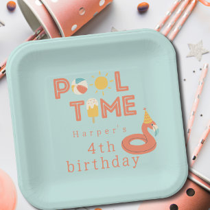 Sommer-Flamingo-Eis am Stiel Kinder-Geburtstags-Po Pappteller