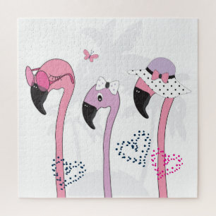 Sommer Flamingo: Strand Vintage Illustration.