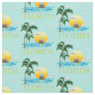 Sommer Florida Sailboat Sunset Coastal Beach Stoff