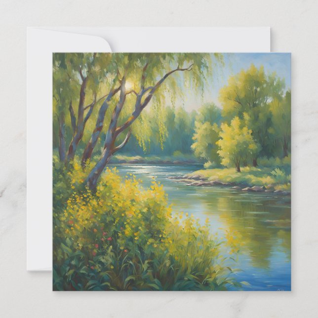 Sommer-Flusslandschaft Karte (Vorderseite)