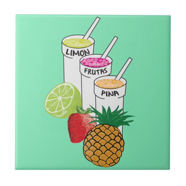 Sommer-Frucht Smoothie Fliese (Vorderseite)