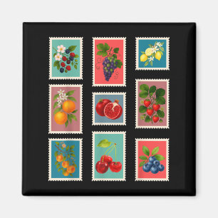 Sommer-Frucht-Stempel Vintage-Frucht-Poststempel Magnet