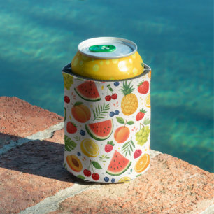 Sommer-Fruchtmuster Stoff Tropische Wassermelone Dosenkühler