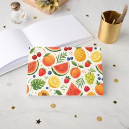 Sommer-Fruchtmuster Stoff | Tropische Wassermelone Gästebuch