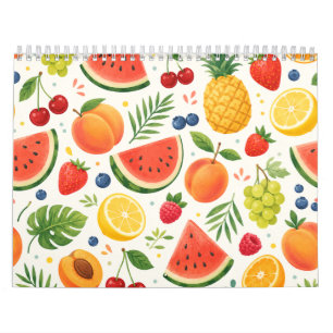 Sommer-Fruchtmuster Stoff Tropische Wassermelone Kalender