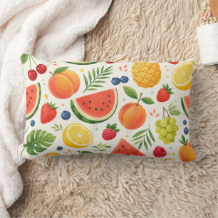 Sommer-Fruchtmuster Stoff   Tropische Wassermelone Lendenkissen
