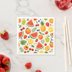 Sommer-Fruchtmuster Stoff Tropische Wassermelone Serviette