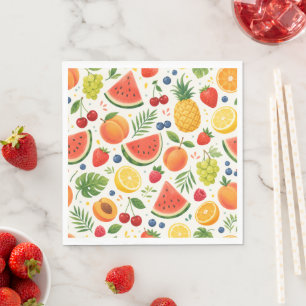 Sommer-Fruchtmuster Stoff Tropische Wassermelone Serviette