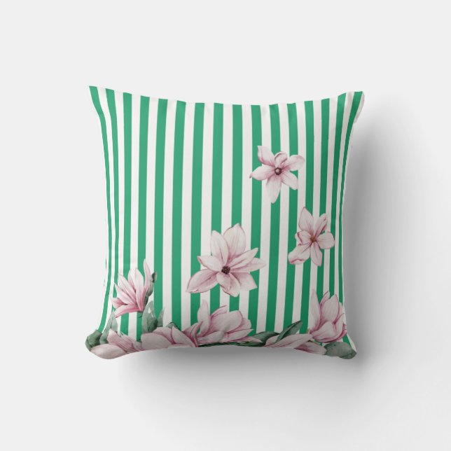 Sommer, Frühling, Magnolienprint Kissen (Vorderseite)