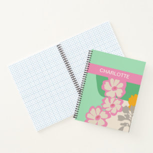 Sommer Gänseblümchen Farbblöcke Moderne Floral Notizbuch