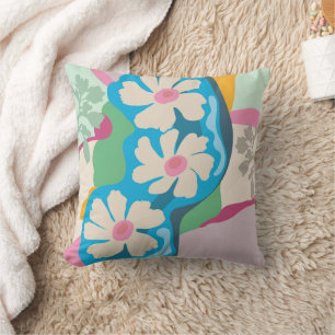 Sommer-Gänseblümchen-Farbenblöcke Moderne Floral  Kissen