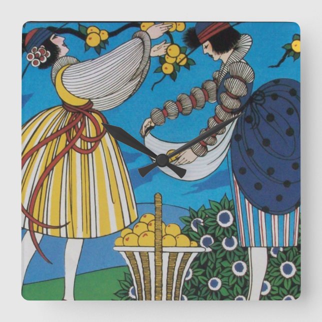 SOMMER GARDEN QUADRATISCHE WANDUHR (Vorderseite)