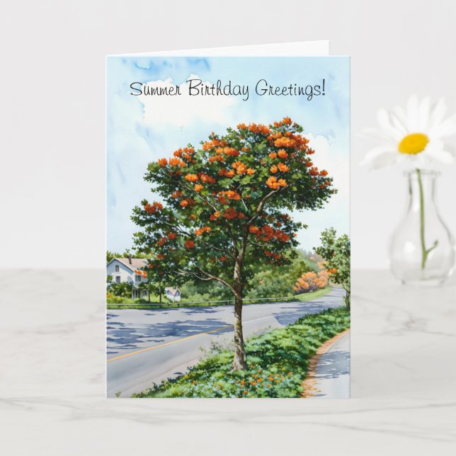 Sommer Geburtstag Nostalgische Blume Grußkarte Karte (Kleine Pflanze)
