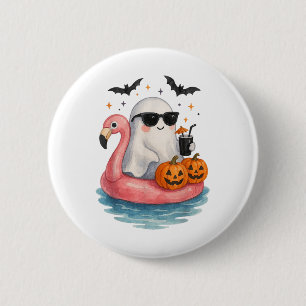 Sommer-Geist-Wasserfarbe Süßer Geist Mit Flamingo Button