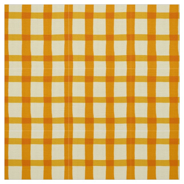 Sommer-gelb-orangeer Gingham Stoff (Muster)