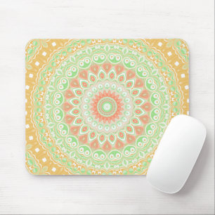 Sommer Gelb und Grün Mandala Muster Design Mousepad