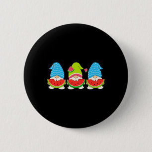Sommer-Gnom isst eine Wassermelone Gnome Weihnacht Button