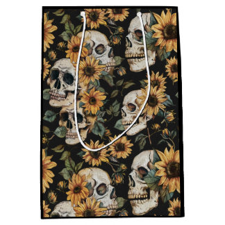 Sommer-Gothschädel und Sonnenblumen Spooky Mittlere Geschenktüte