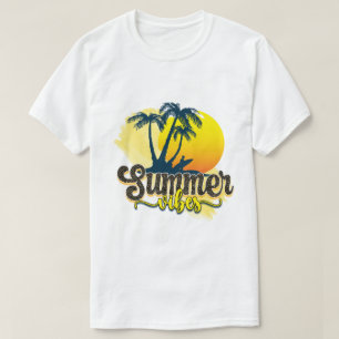 Sommer Grafik T-Shirt Tropisches Sonnenuntergangsd
