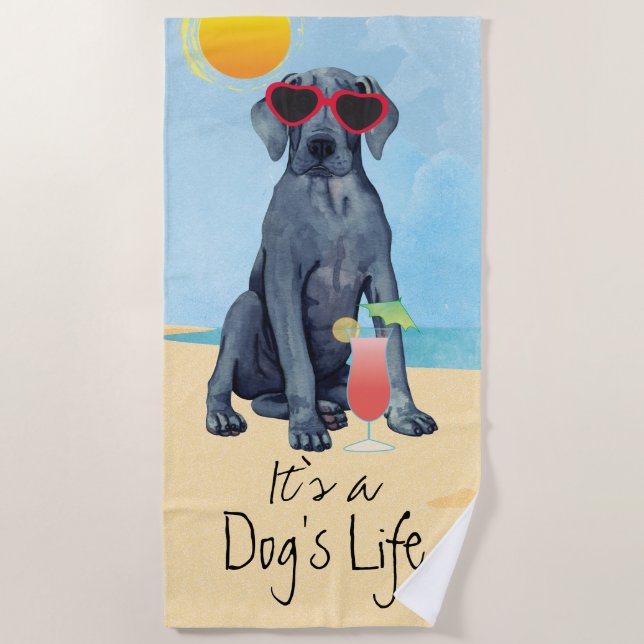 Sommer Great Dane Beach Handtuch (Vorderseite)