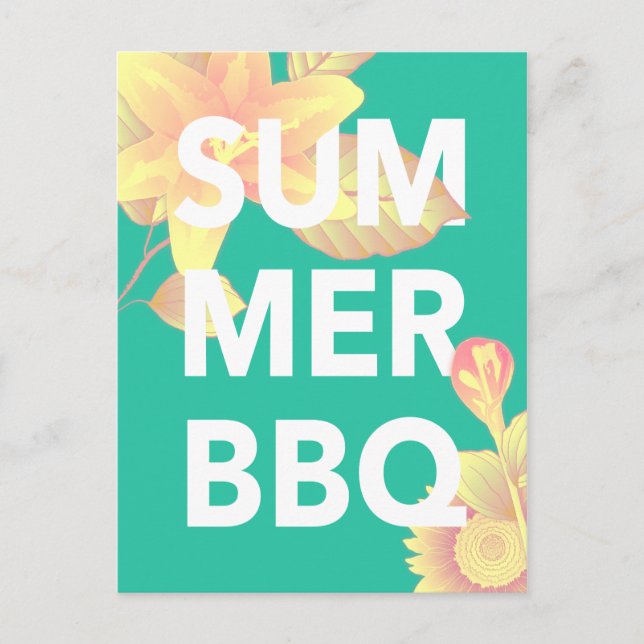 SOMMER GRILLEN blühend Postkarte (Vorderseite)