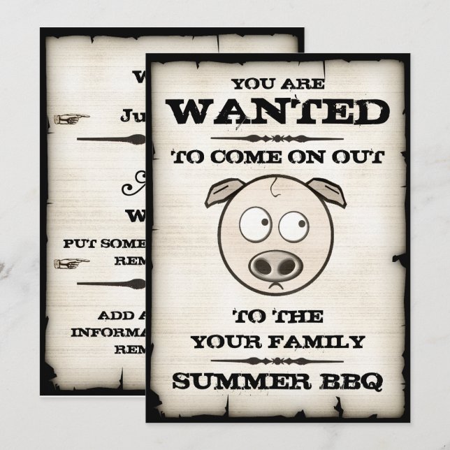 Sommer GRILLEN wollten Einladungen (Vorne/Hinten)