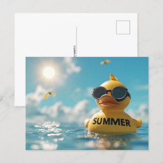 Sommer, Gummiente, Postüberquerung Postkarte