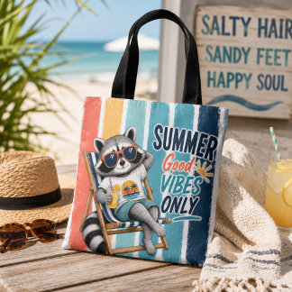 Sommer gute vibes nur Waschbär Tasche