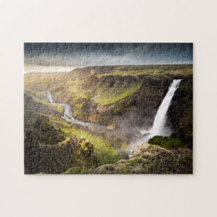 Sommer Haifoss Wasserfall-  in Island